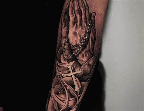 Praying Hands And Rosary With Salvation Tattoo Tattooimages Biz Praying Hands And Rosary With Salvation Tattoo Tattooimages Biz