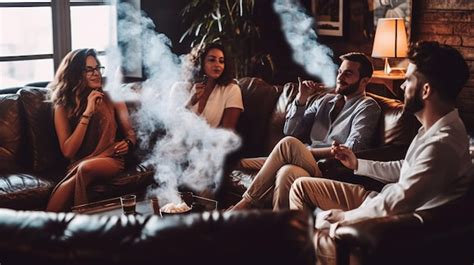 Premium Ai Image Group Of Young People Smoking Cannabis Together Premium Ai Image Group Of Young People Smoking Cannabis Together