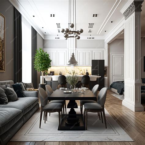 Premium Ai Image Modern And Luxury Dining Room And Kitchen House And