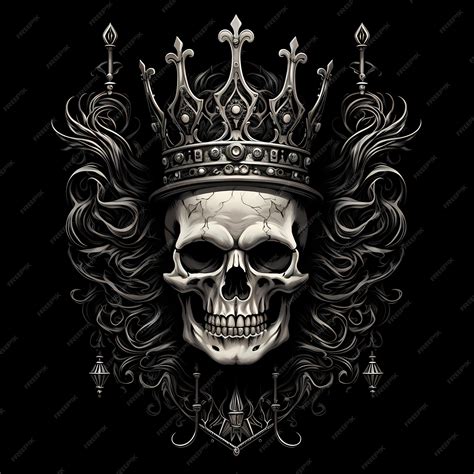 Premium Ai Image Skull And Crown Tattoo Design Illustration Premium Ai Image Skull And Crown Tattoo Design Illustration