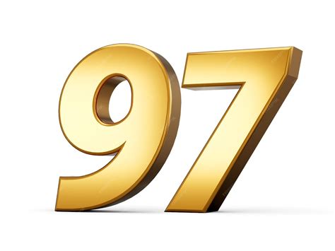 Premium Photo 3D Shiny Gold Number 97 Ninety Seven 3D Gold Number