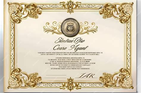 Premium Photo Elegant Award Certificate With Golden Borders And