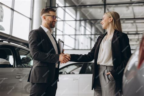 Premium Photo Happy Woman Buying A Car And Closing The Deal With A