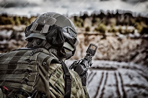 Premium Photo The Fighter Of A Special Unit Performs A Dangerous Mission