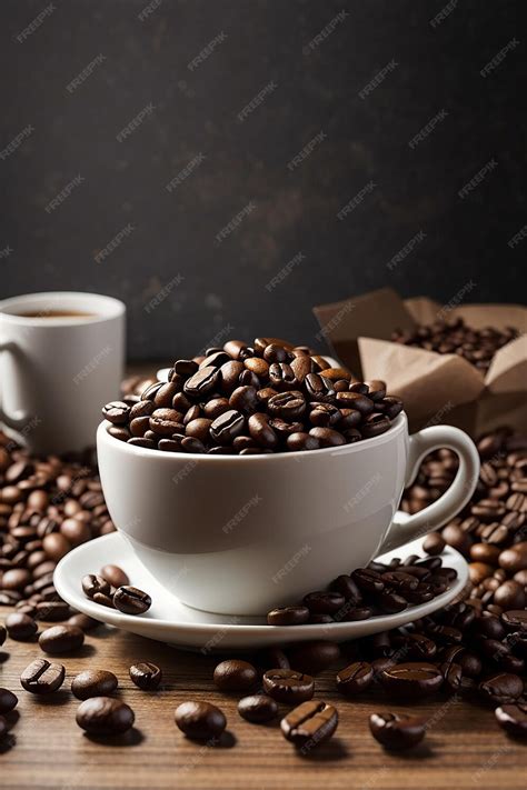 Premium Photo Unroasted Coffee Beans Near Cup Of Coffee