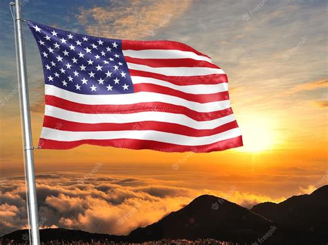 Premium Photo Usa Waving Flag Flag Of United States Of America Us Flag