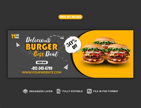 Premium Psd Spacial Burger Discount Restaurant Facebook Cover Banner Premium Psd Spacial Burger Discount Restaurant Facebook Cover Banner
