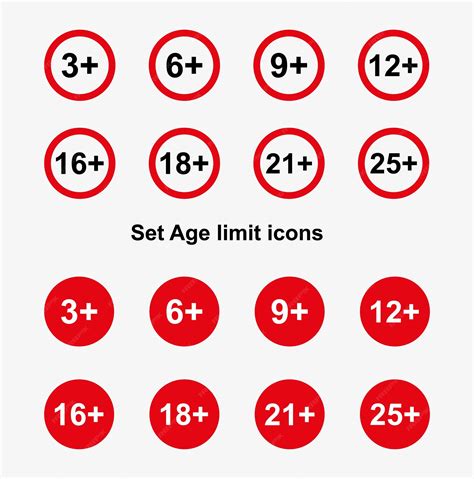 Premium Vector Age Restrictions Limit Sign Icon Template