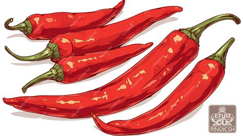 Premium Vector Bright Red Fresno Peppers With Glossy Skin