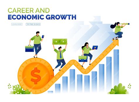 Premium Vector Illustration Of Dollar And Coin On Economic Growth Career And Increase Income