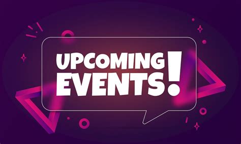 Premium Vector Upcoming Events Speech Bubble Banner With Upcoming