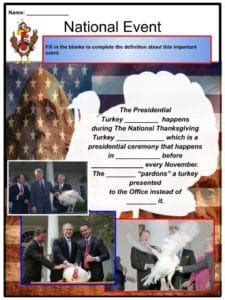 Presidential Turkey Pardon Facts Worksheets History Ceremony Kids