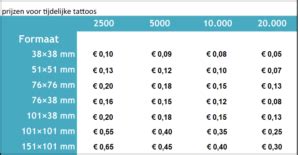 Prijzen Voor Tattoos