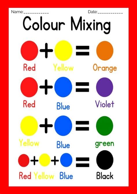 Primary Colour Mixing Worksheets Template Postermywall Primary Colour Mixing Worksheets Template Postermywall
