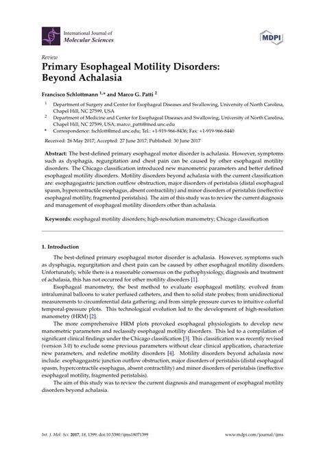 Primary Esophageal Motility Disorders Beyond Achalasia Download