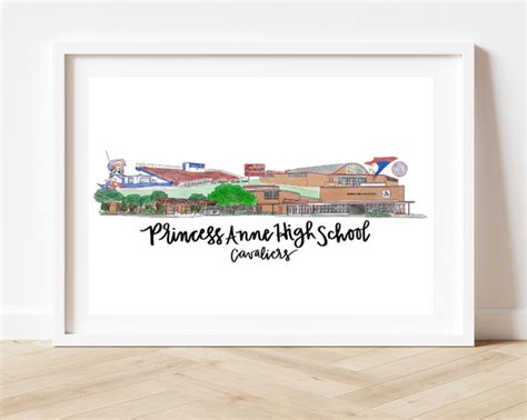 Princess Anne High School 8X10 Art Print Virginia Beach High Schools Thirteenwinks
