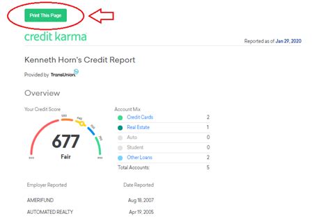 Print Credit Report On Credit Karma