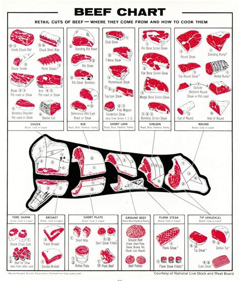 Printable Beef Cuts Chart Poster Printable Templates