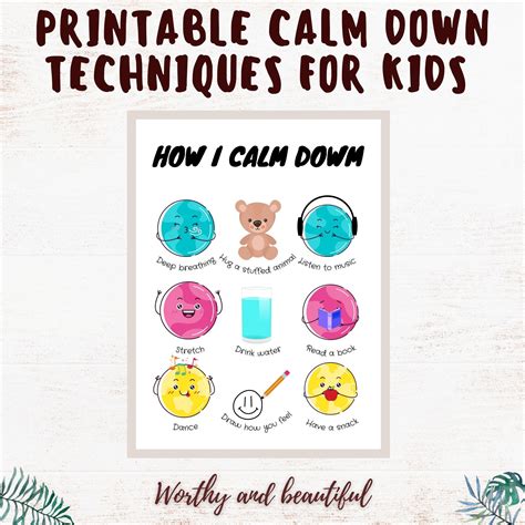 Printable Calm Down Strategies Poster Calm Down Techniques Poster Self Regulation Poster Relaxation Strategies For Kids Etsy