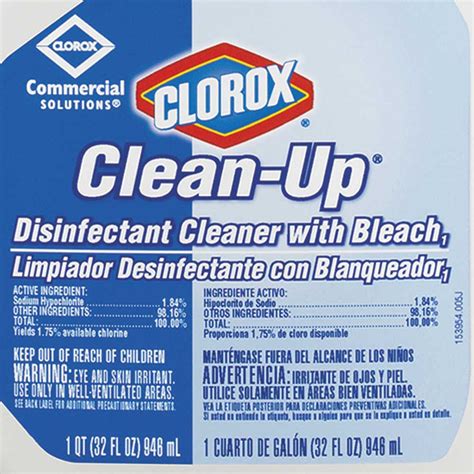 Printable Clorox Bleach Label