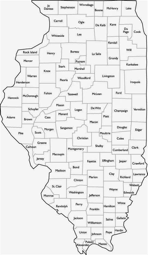 Printable Illinois County Map
