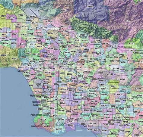 Printable Los Angeles Zip Code Map Printable Los Angeles Zip Code Map