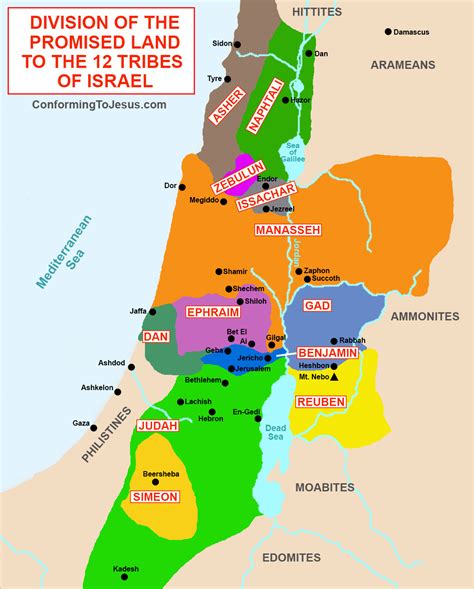 Printable Map Of The Twelve Tribes Of Israel, 45% Off
