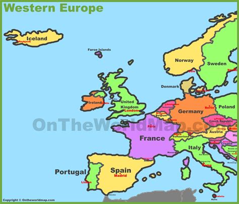 Printable Maps Of Western Europe Printable Online