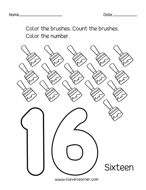 Printable Number 16