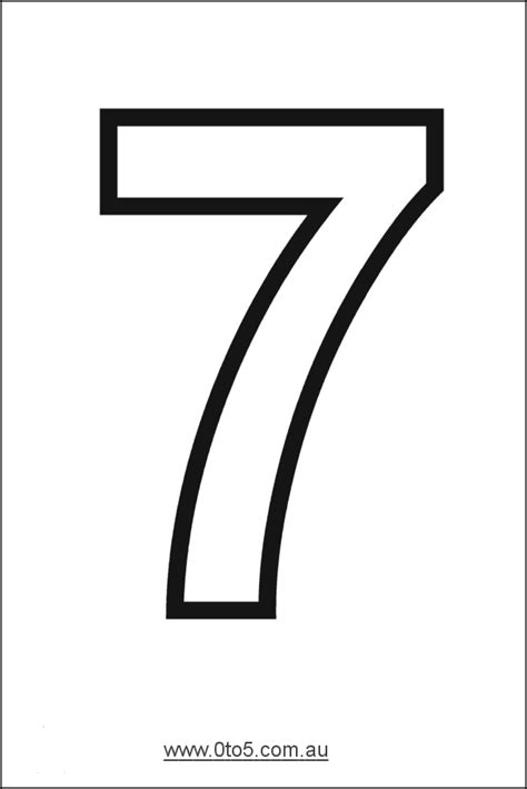 Printable Number 7 Template Printable Numbers Number Stencils