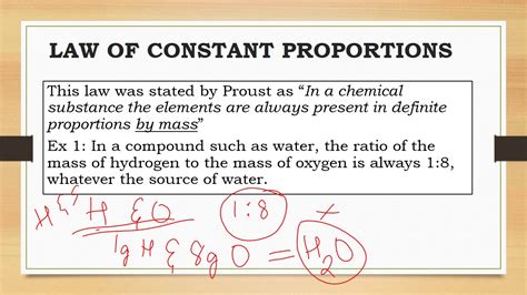 Proust S Law Law Of Constant Proportion Law Of Constant Composition