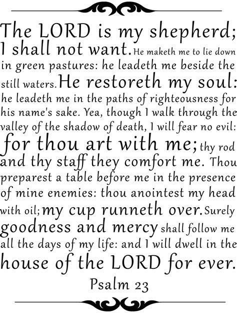 Psalm 23 Scripture The Lord Is My Shepherd Instant Etsy Psalms