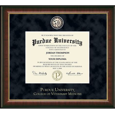 Purdue College Of Veterinary Medicine Diploma Frame I Purdueu