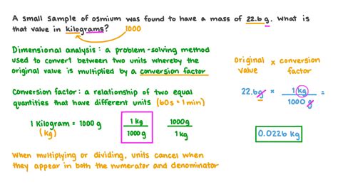 Question Video Converting A Mass In Grams Into Kilograms Nagwa