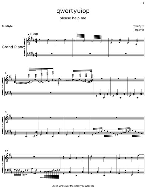 Qwertyuiop Sheet Music For Piano Qwertyuiop Sheet Music For Piano