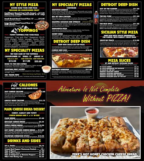 Ranger Joe Amp 39 S Pizza Menu In Kalispell Montana Usa