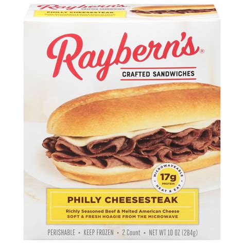 Raybern Amp 39 S Philly Cheesesteak Crafted Sandwiches Frozen 6 Count 1 Pa