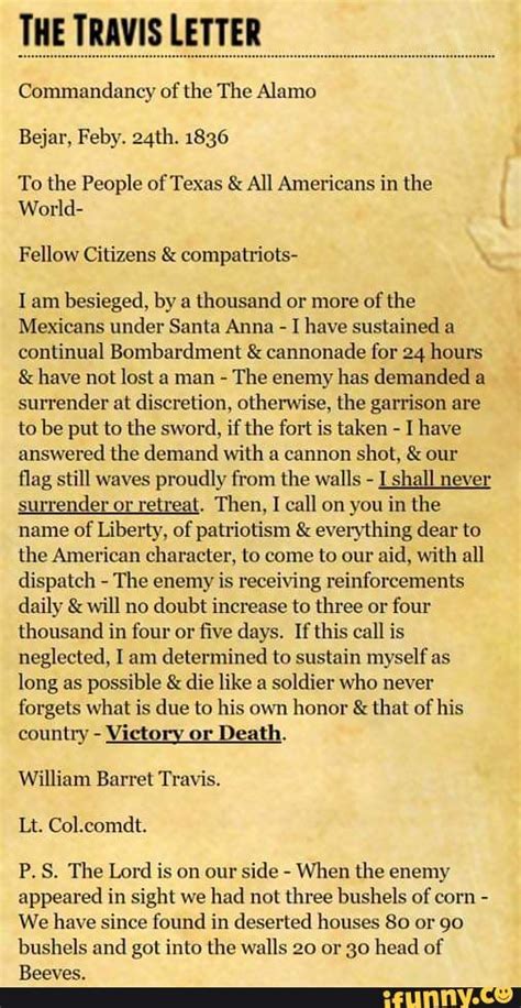 Read And Never Forget The Sacrifice The Travis Letter Commandancy Of Read And Never Forget The Sacrifice The Travis Letter Commandancy Of