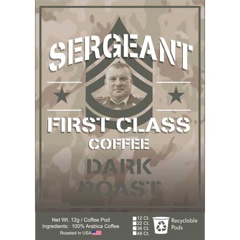 Recyclable Custom Coffee Pods Sergeant First Class Coffee Recyclable Custom Coffee Pods Sergeant First Class Coffee
