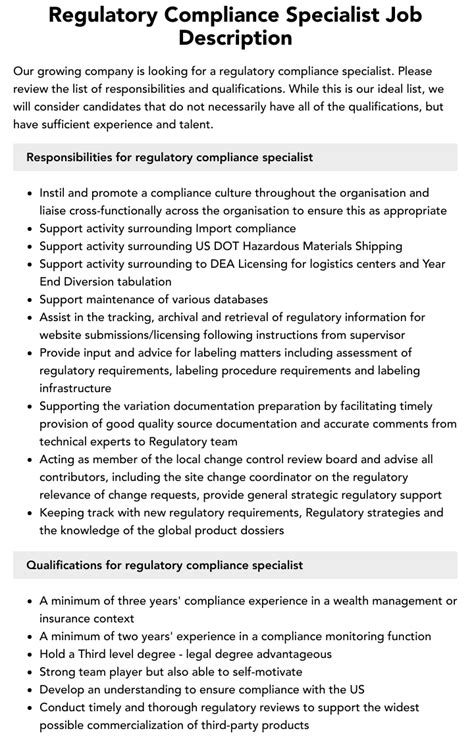 Regulatory Compliance Jobs