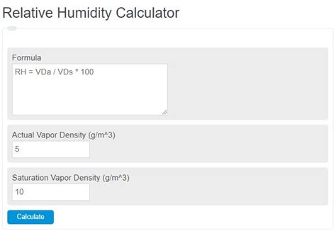 Relative Humidity Calculator Calculator Academy