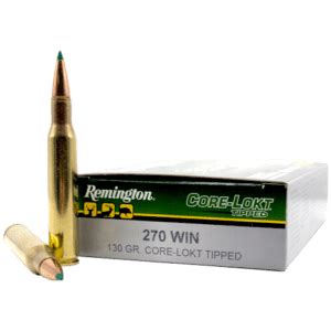 Remington Core Lokt Tipped 270 Winchester 130 Grain 20 Rounds Remington Core Lokt Tipped 270 Winchester 130 Grain 20 Rounds