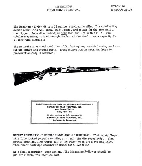 Remington Model Nylon 66 44 Page Gunsmith Manual Field Service Manual Ebay