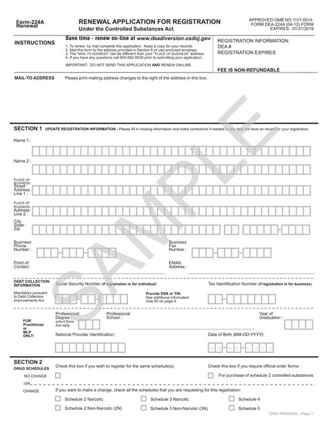 Renewal Application For Dea Registration Form 224A Renewal Application For Dea Registration Form 224A