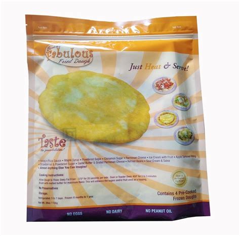 Resealable Plastic Frozen Food Packaging Bags For Fried Dough Tortillas
