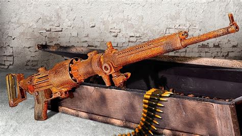 Restoring A 100 Year Old Machine Gun Rare Historical Weapon Brought