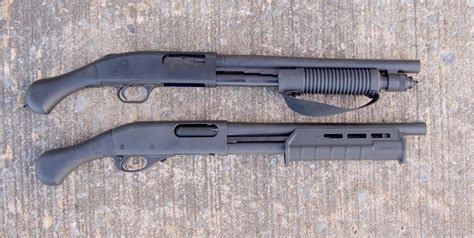 Review Mossberg 590 Shockwave Vs The Remington Model 870 Tac 14 Rifleshooter Com