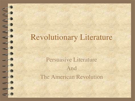 Revolutionary Literature Ppt Download