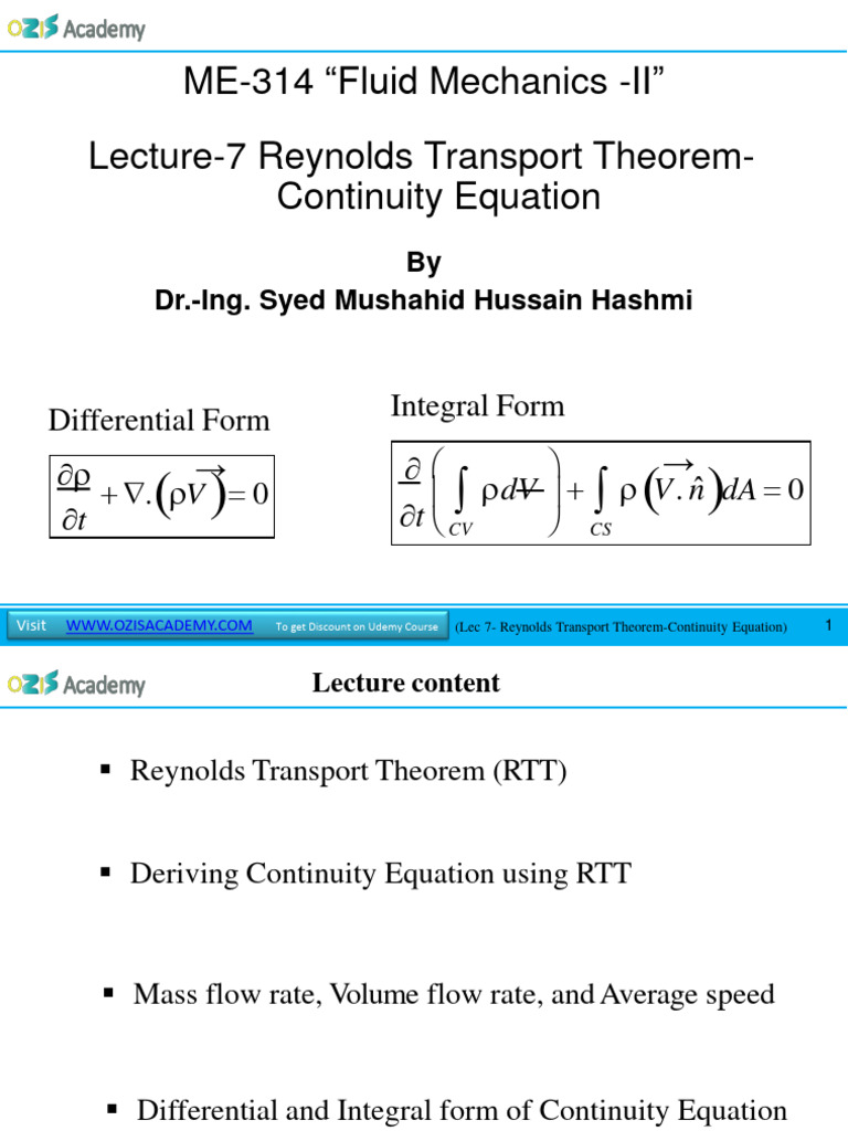 Reynolds Transport Theorem Explained