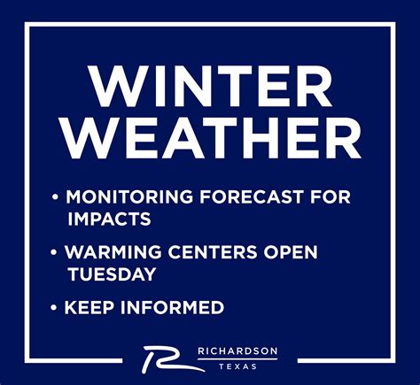 Richardson Monitoring Winter Weather Forecast Warming Centers Scheduled To Open Friday Richardson Today